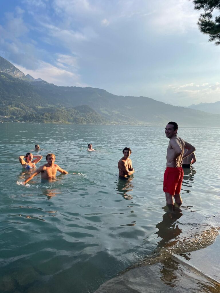 sunset swim interlaken