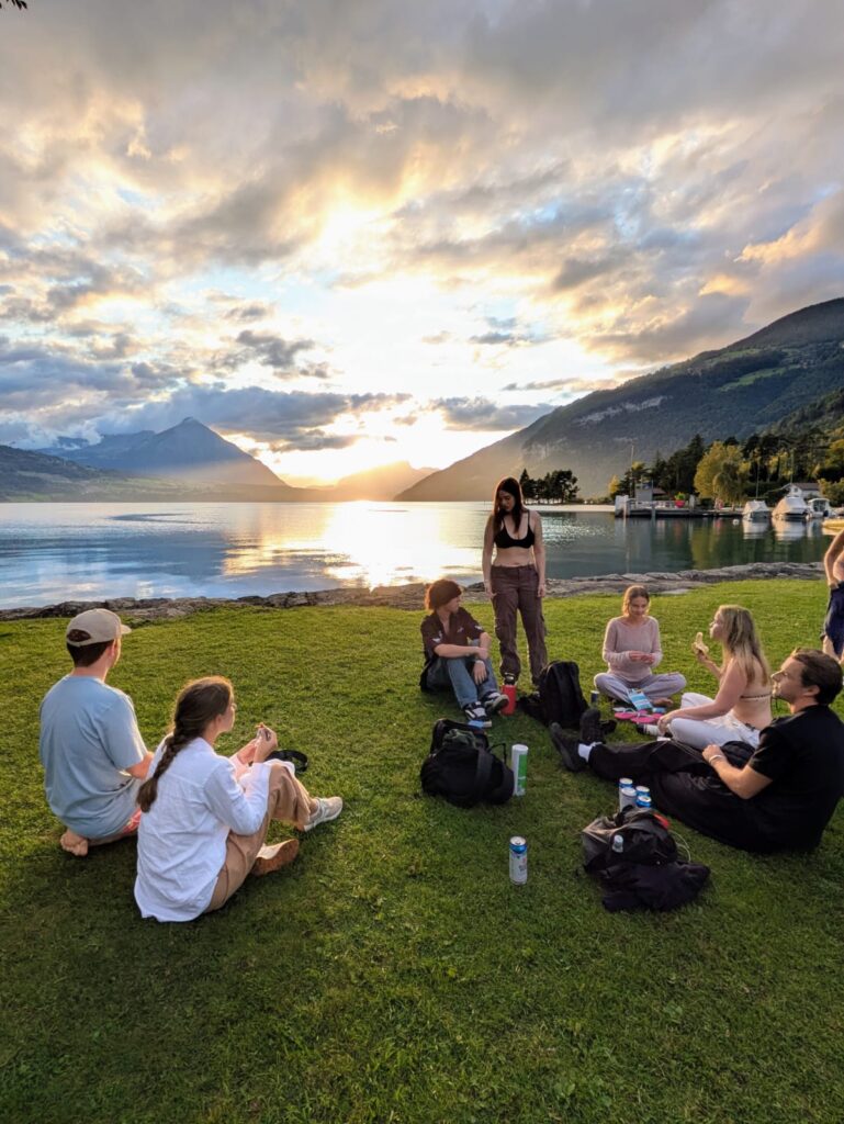 lake thun sunset and chill interlaken